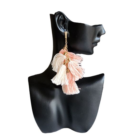 Ettika Revolve Boho Multi Tassel 18 kt. Gold Plated Earrings - Picture 1 of 8